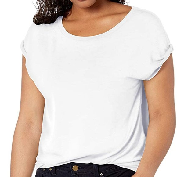 Women's Jersey Short-Sleeve Boat Neck Shirt White - Picture 5 of 5